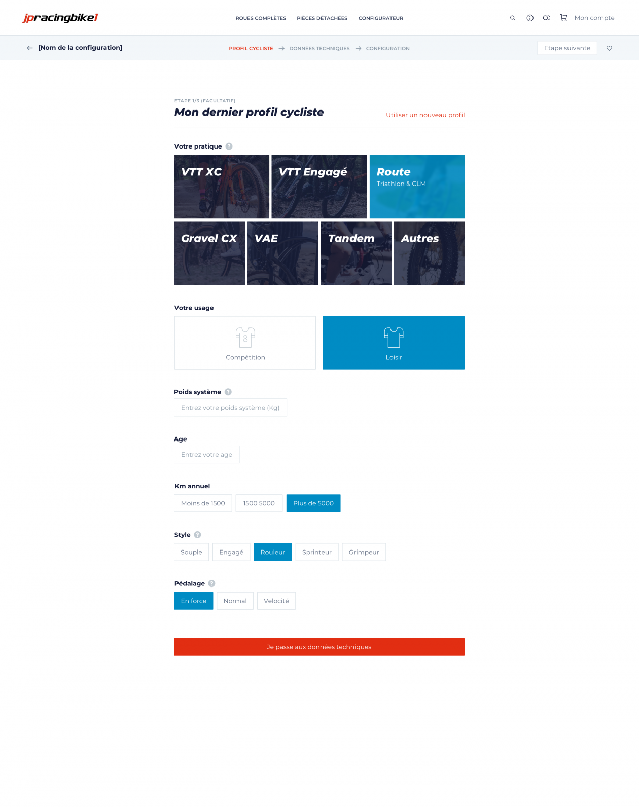 JPracing - Profil cycliste